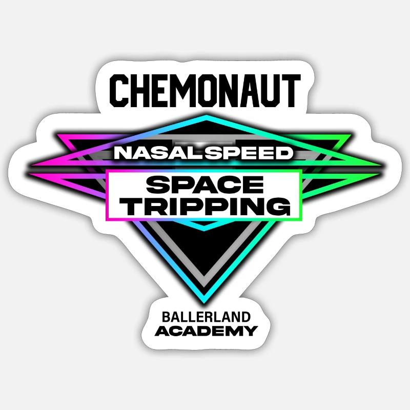 Space Tripping Chemonaut - Sticker Größe S (10 x 10 cm) - Mattweiß