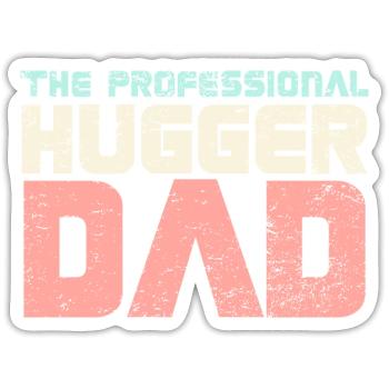 The Professional Hugger Dad - Sticker size S (10 x 10 cm) - white matte - Front