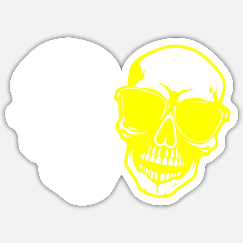 Crâne élégant - Sticker taille S (10 x 10 cm) - blanc mat