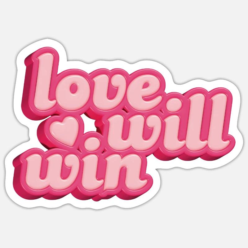 Die Liebe wird sich winden - Sticker Größe S (10 x 10 cm) - Mattweiß
