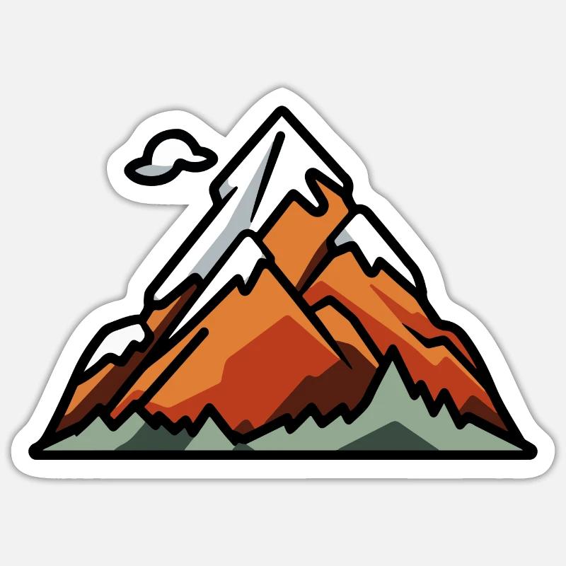 Berge Landschaft - Sticker Größe S (10 x 10 cm) - Mattweiß