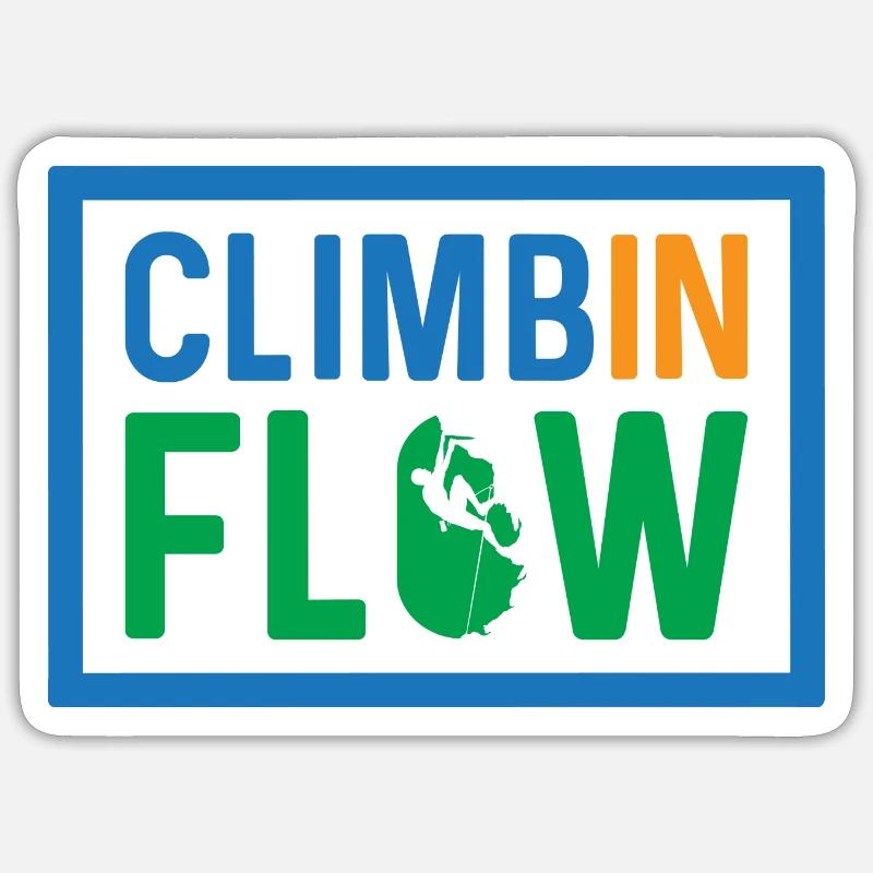 Climb in Flow range - Sticker size S (10 x 10 cm) - white matte