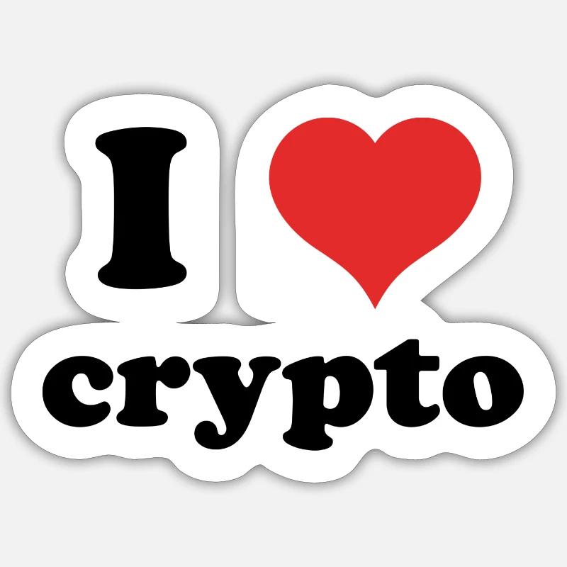 i love crypto - Sticker Größe S (10 x 10 cm) - Mattweiß