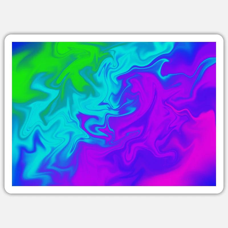 Bunte Wirbel - Sticker Größe S (10 x 10 cm) - Mattweiß