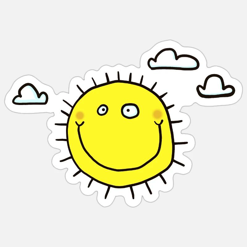 Sun with clouds Sticker size S (10 x 10 cm)