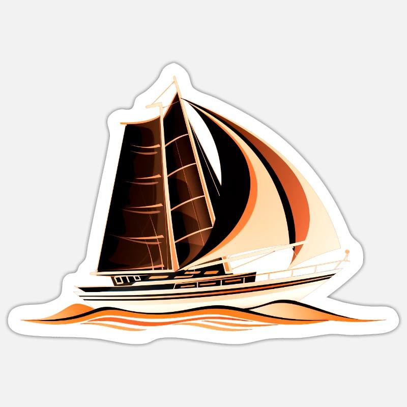 Segelboot Sticker Größe S (10 x 10 cm)