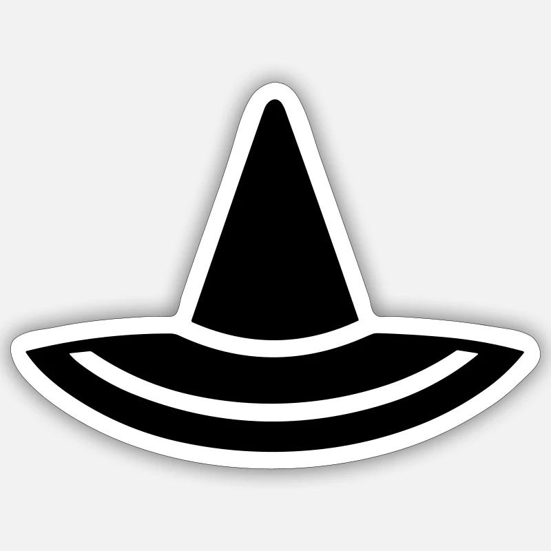 chapeau - Sticker taille S (10 x 10 cm) - blanc mat