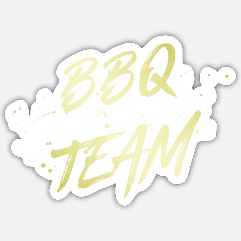 Bbq Team - Sticker Größe S (10 x 10 cm) - Mattweiß