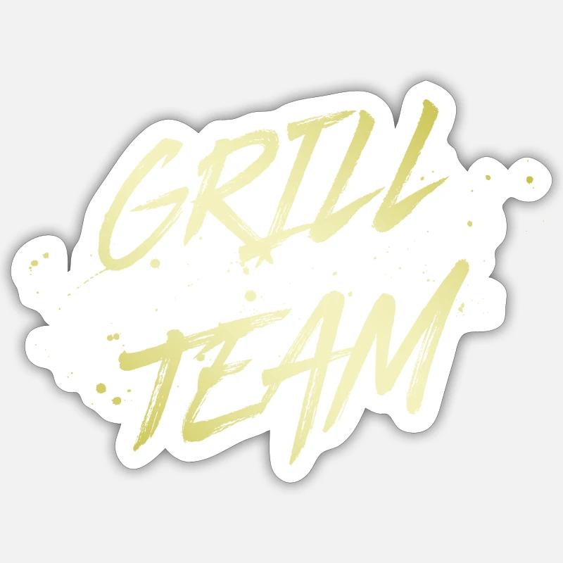 Grill Team - Sticker Größe S (10 x 10 cm) - Mattweiß