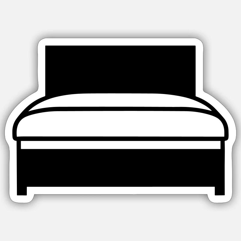 Bed - Sticker size S (10 x 10 cm) - white matte