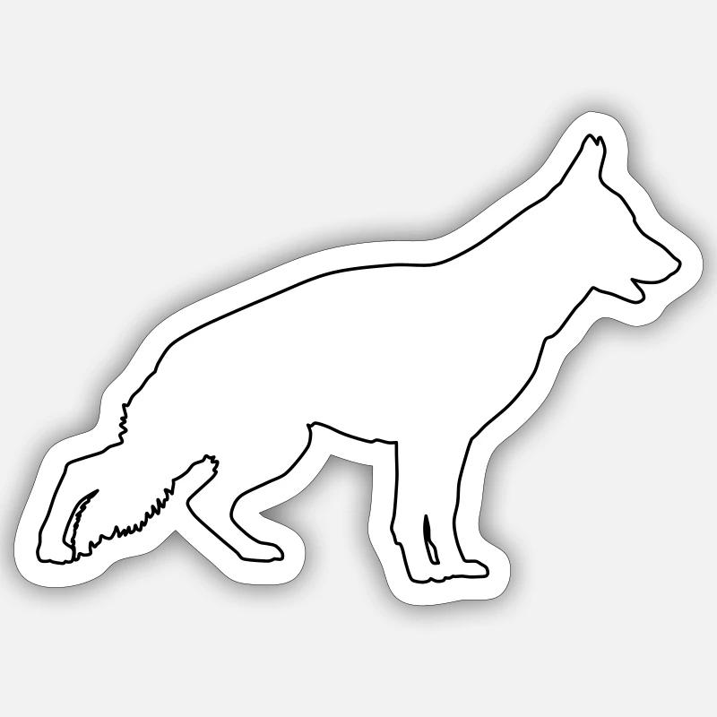 German Shepherd Contours 1 Sticker size S (10 x 10 cm)