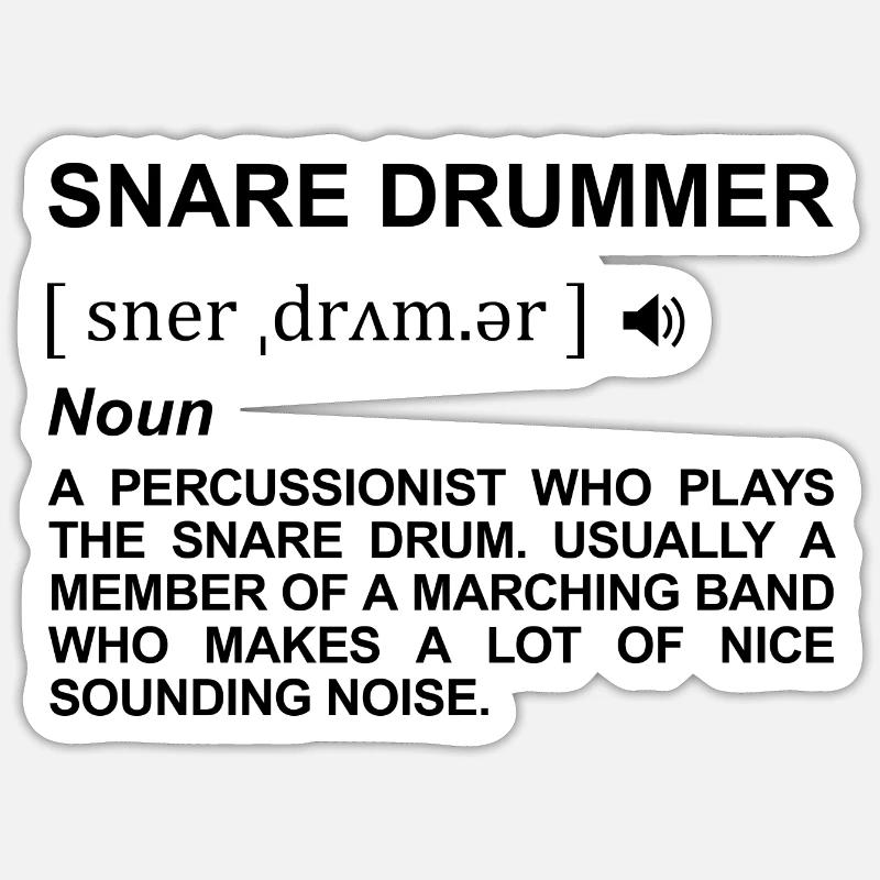 Dictionnaire du batteur - Sticker taille S (10 x 10 cm) - blanc mat