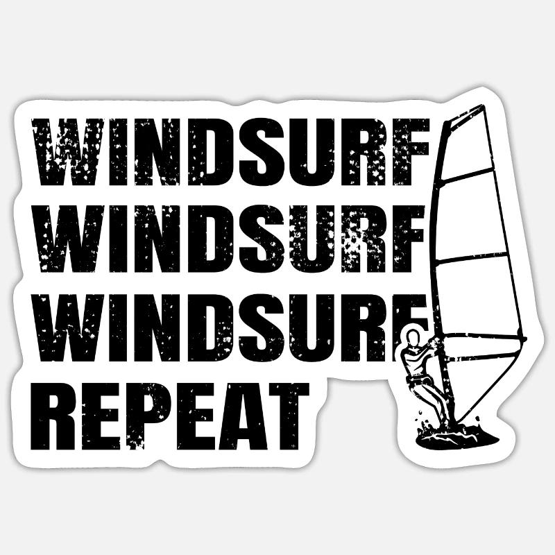 Windsurfing Repeat Sticker size S (10 x 10 cm)