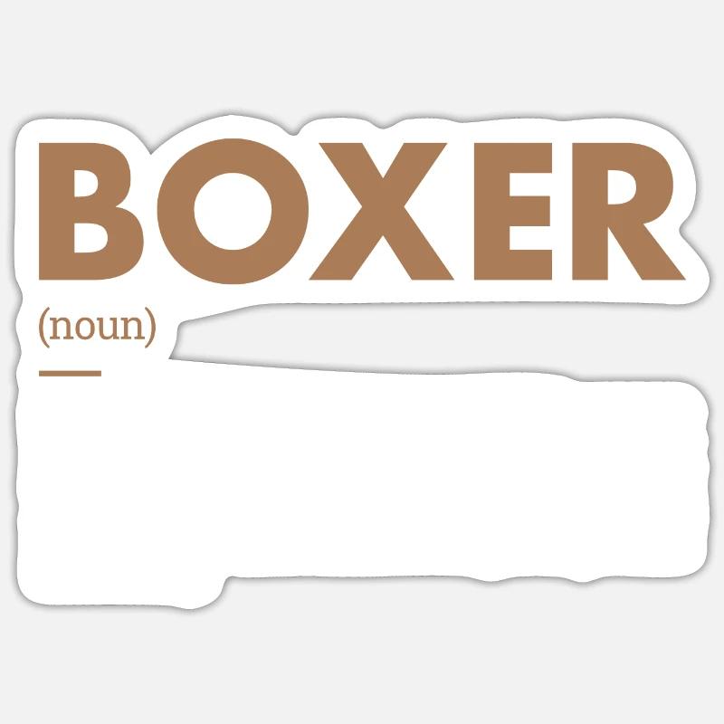 Boxer Definition - Sticker size S (10 x 10 cm) - white matte