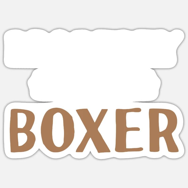 Propriété D’un Boxer - Sticker taille S (10 x 10 cm) - blanc mat