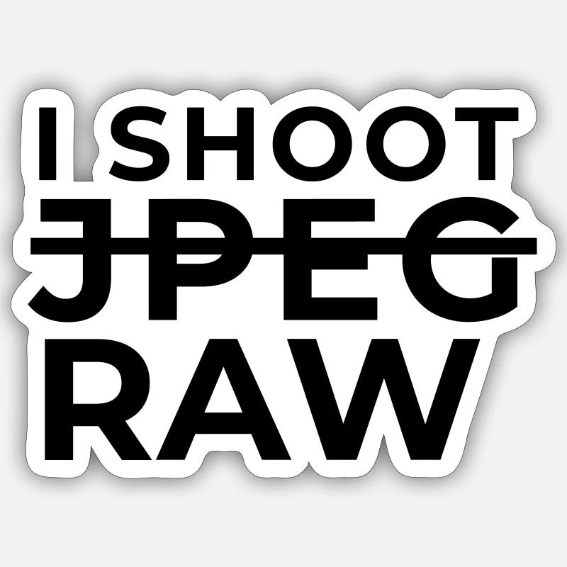 We don't shoot JPEG! Sticker Größe S (10 x 10 cm)