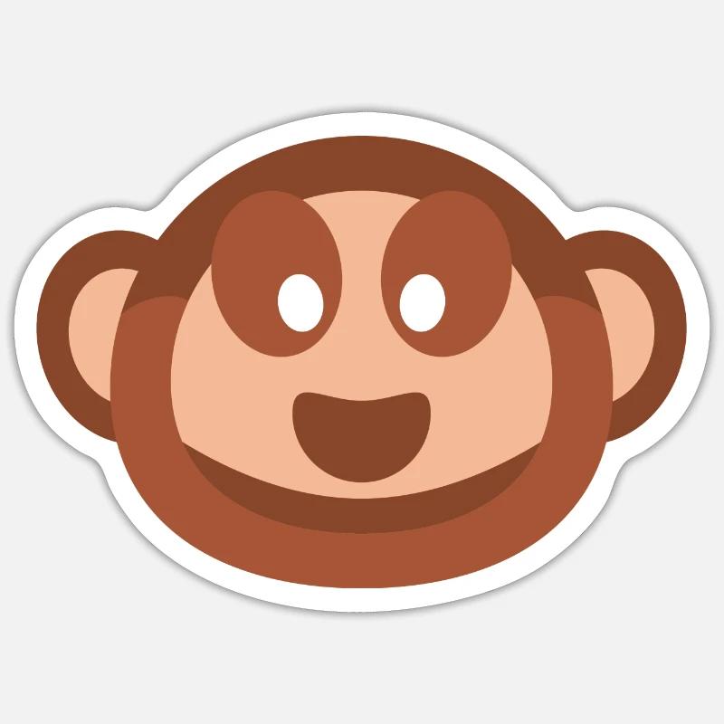 Affe (Bubble) - Sticker Größe S (10 x 10 cm) - Mattweiß