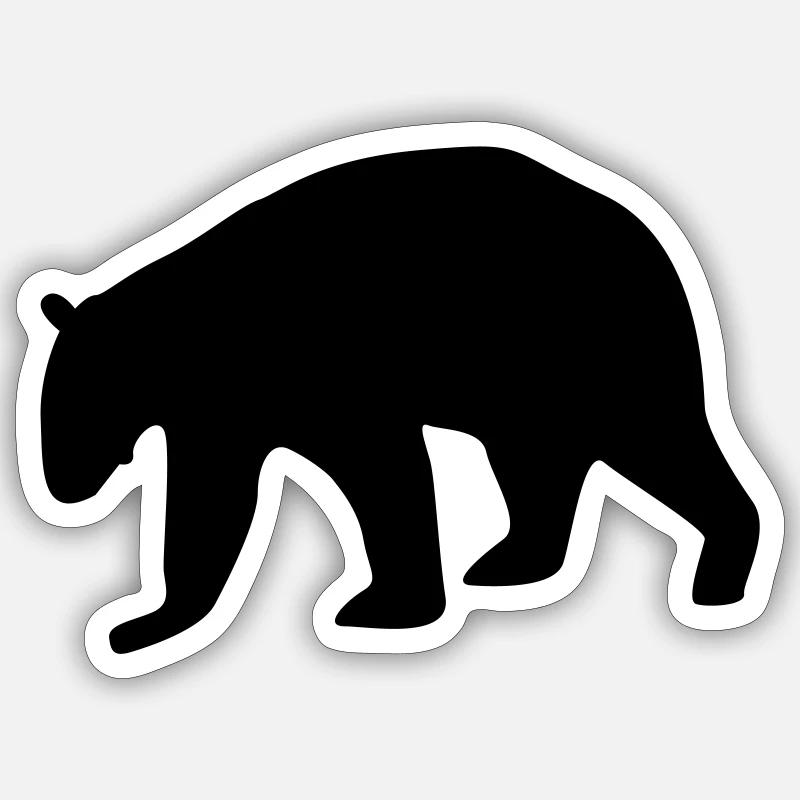 bear silhouette - Sticker Größe S (10 x 10 cm) - Mattweiß