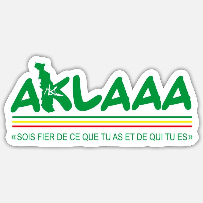 AKLAAA - Sticker taille S (10 x 10 cm) - blanc mat