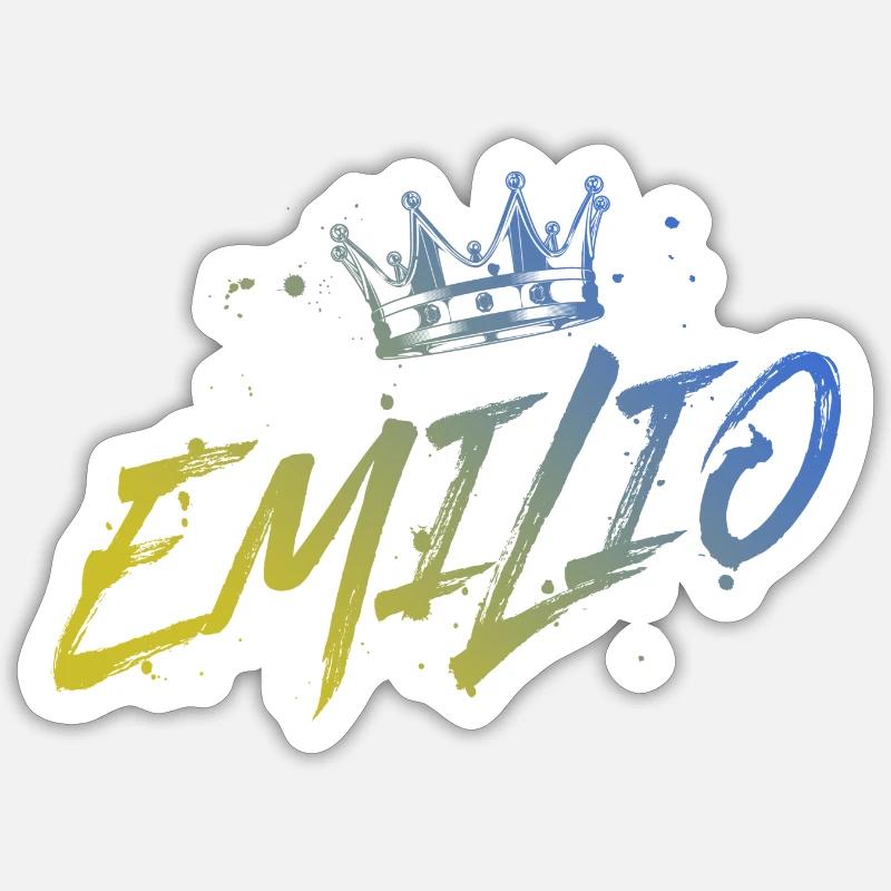 Emilio - Sticker taille S (10 x 10 cm) - blanc mat