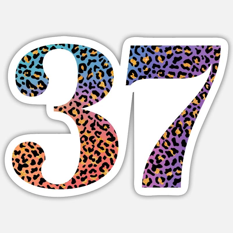 37th Anniversary Leopard - Sticker size S (10 x 10 cm) - white matte