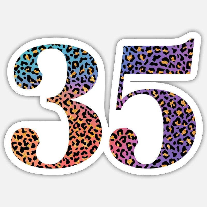 35th Anniversary Leopard - Sticker size S (10 x 10 cm) - white matte