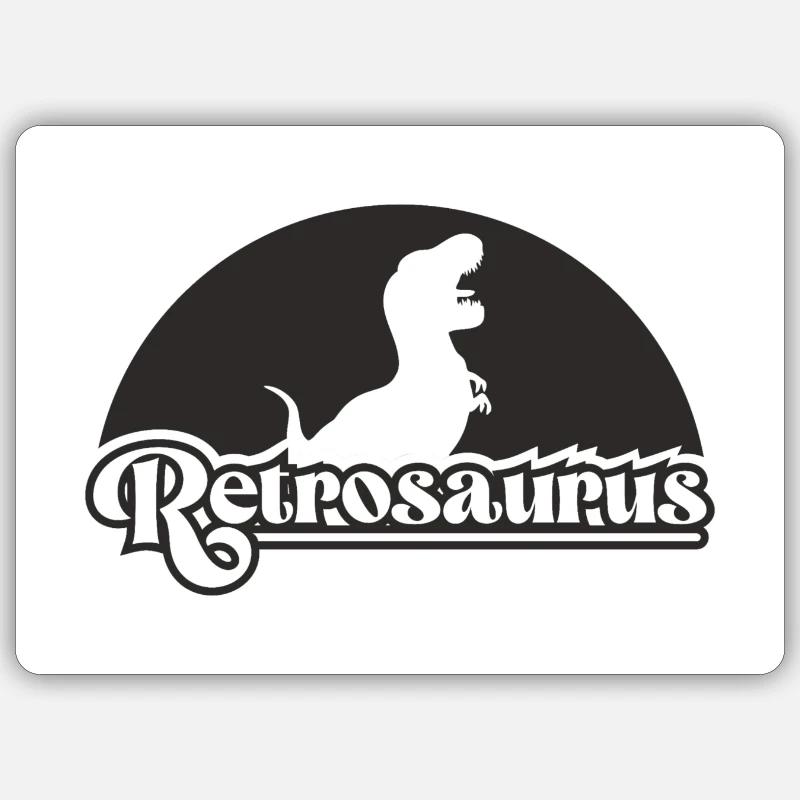Retrosaurus b&w - Sticker Größe S (10 x 10 cm) - Mattweiß