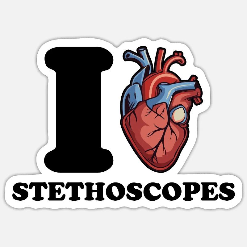 J’adore les stéthoscopes Sticker taille S (10 x 10 cm)