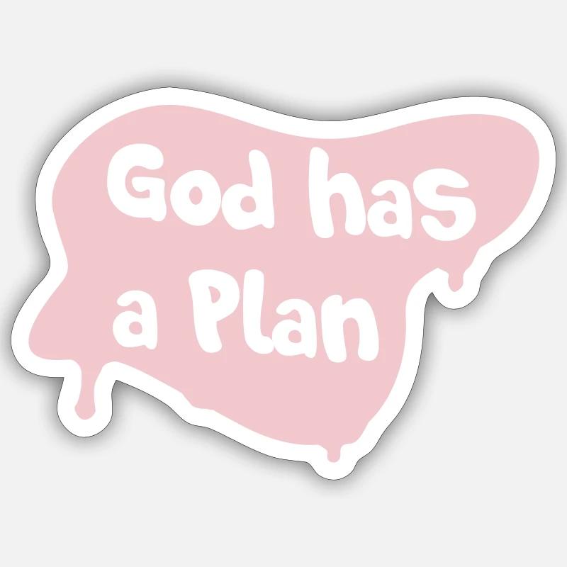 Gott hat einen Plan - Sticker Größe S (10 x 10 cm) - Mattweiß