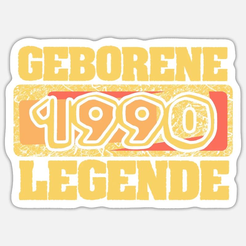 1990 - Sticker Größe S (10 x 10 cm) - Mattweiß