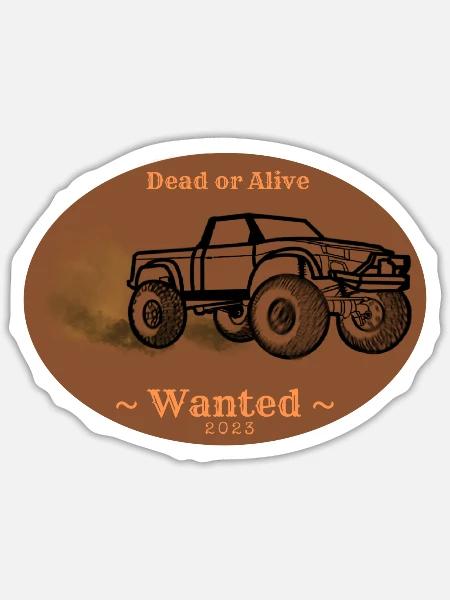 Truck „Wanted“ - Sticker Größe S (10 x 10 cm) - Mattweiß
