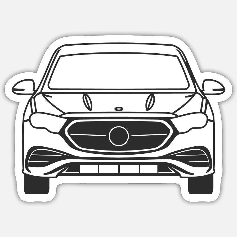 E Class Front Line Outline Sticker size S (10 x 10 cm)