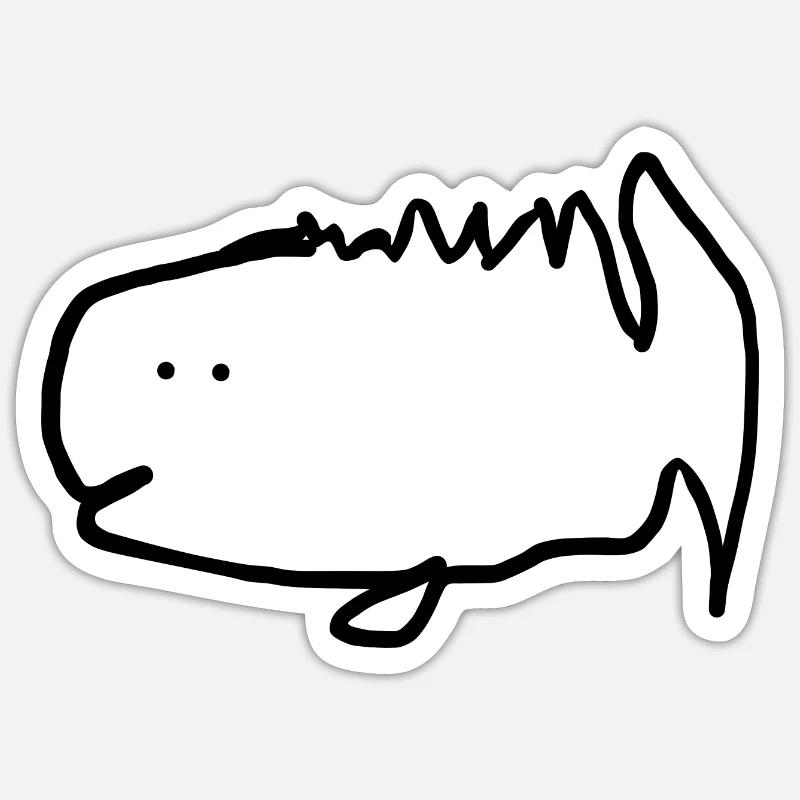 Barsch - Sticker Größe S (10 x 10 cm) - Mattweiß