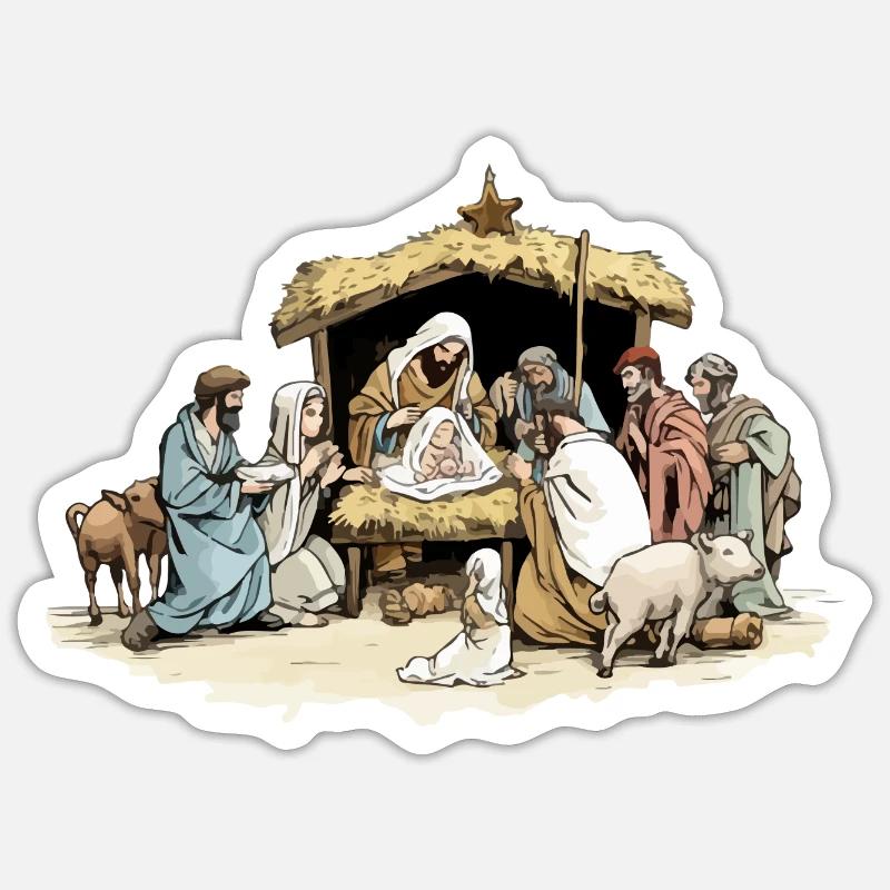 Die Krippe Krippe Sticker Größe S (10 x 10 cm)