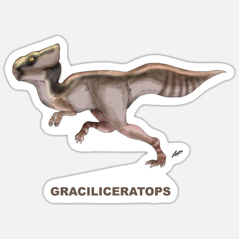 GRACILICERATOPS - Sticker taille S (10 x 10 cm) - blanc mat
