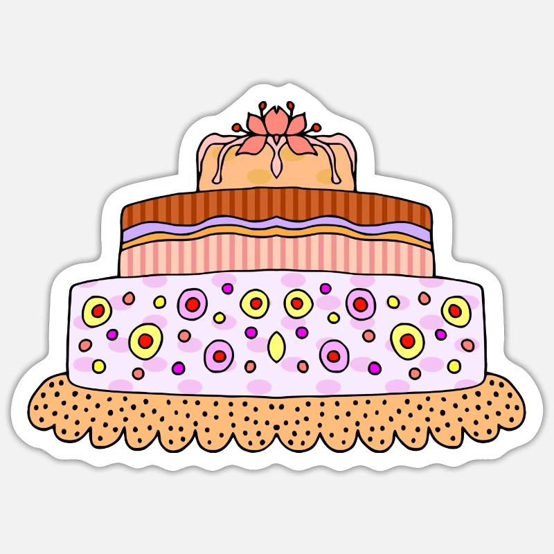 Cake - Sticker size S (10 x 10 cm) - white matte