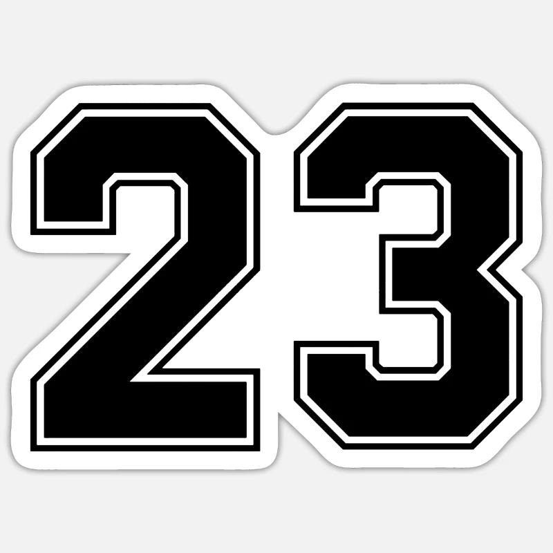 Nummer dreiundzwanzig 23 - Sticker Größe S (10 x 10 cm) - Mattweiß