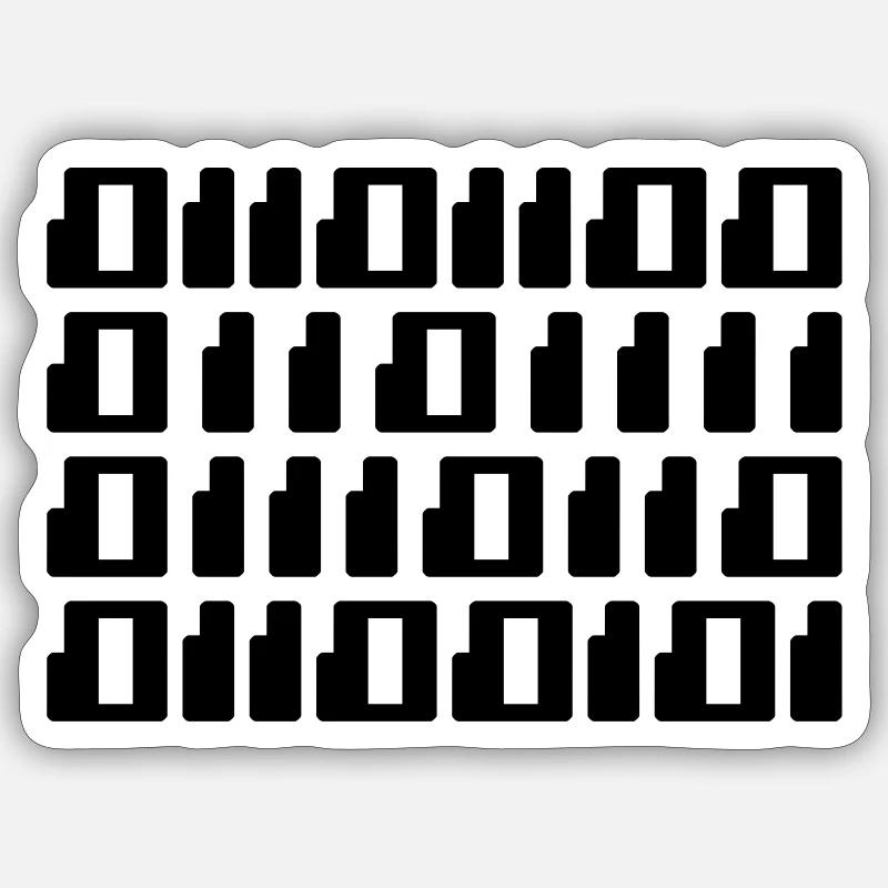 L’amour en code binaire Sticker taille S (10 x 10 cm)