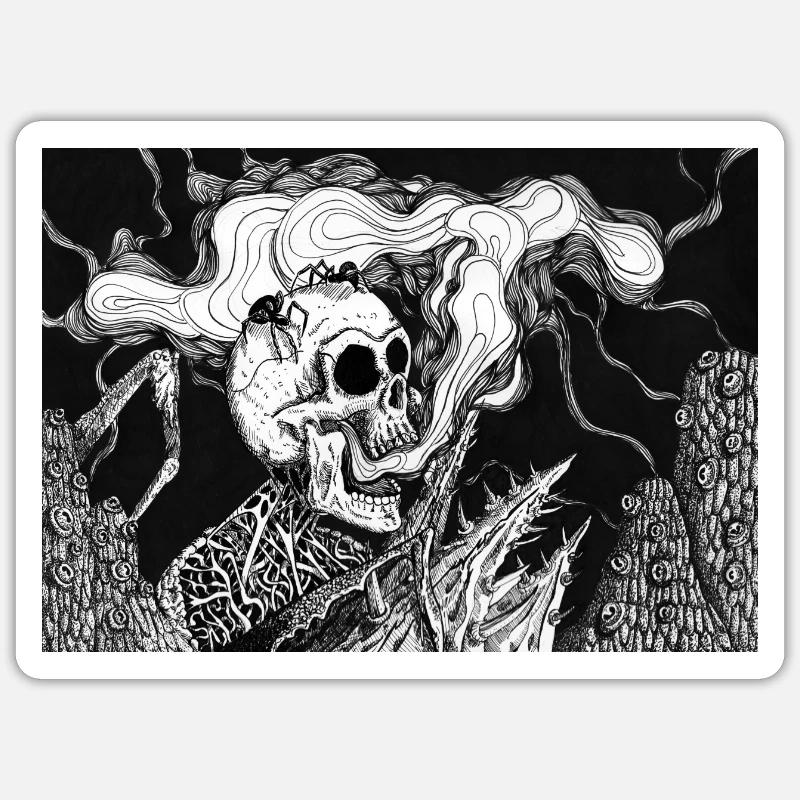 Tinte Schädel Sticker Größe S (10 x 10 cm)