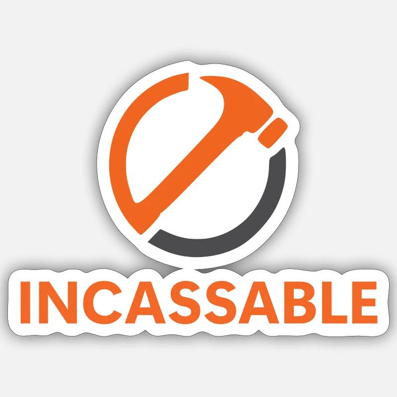 Incassable - Sticker taille S (10 x 10 cm) - blanc mat
