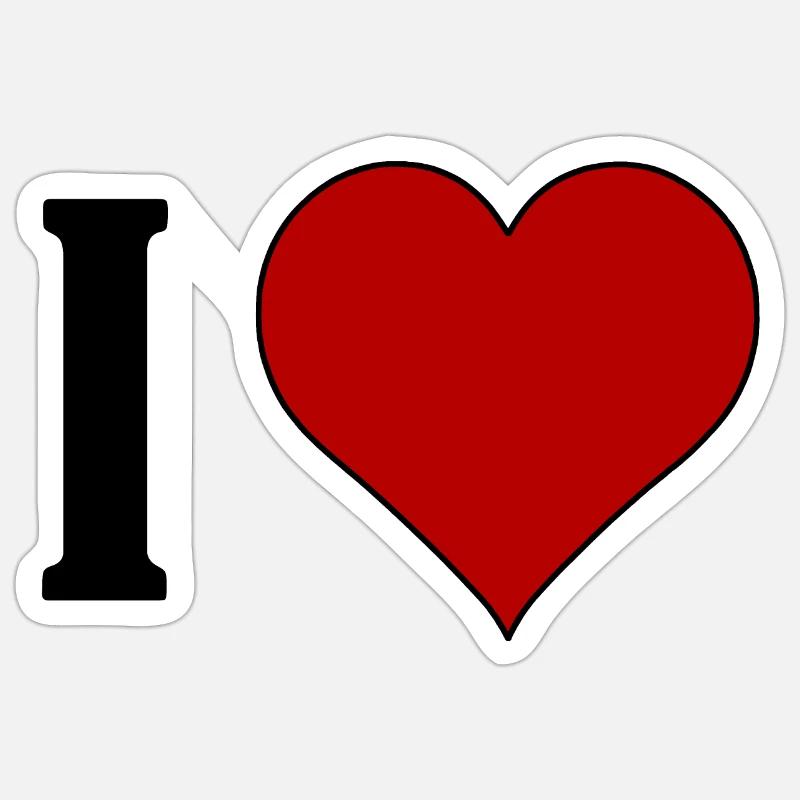 J’ai ♥️ .......... - Sticker taille S (10 x 10 cm) - blanc mat