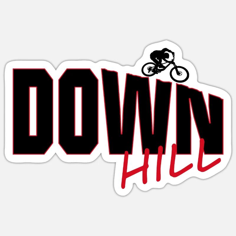 Downhill - Sticker Größe S (10 x 10 cm) - Mattweiß