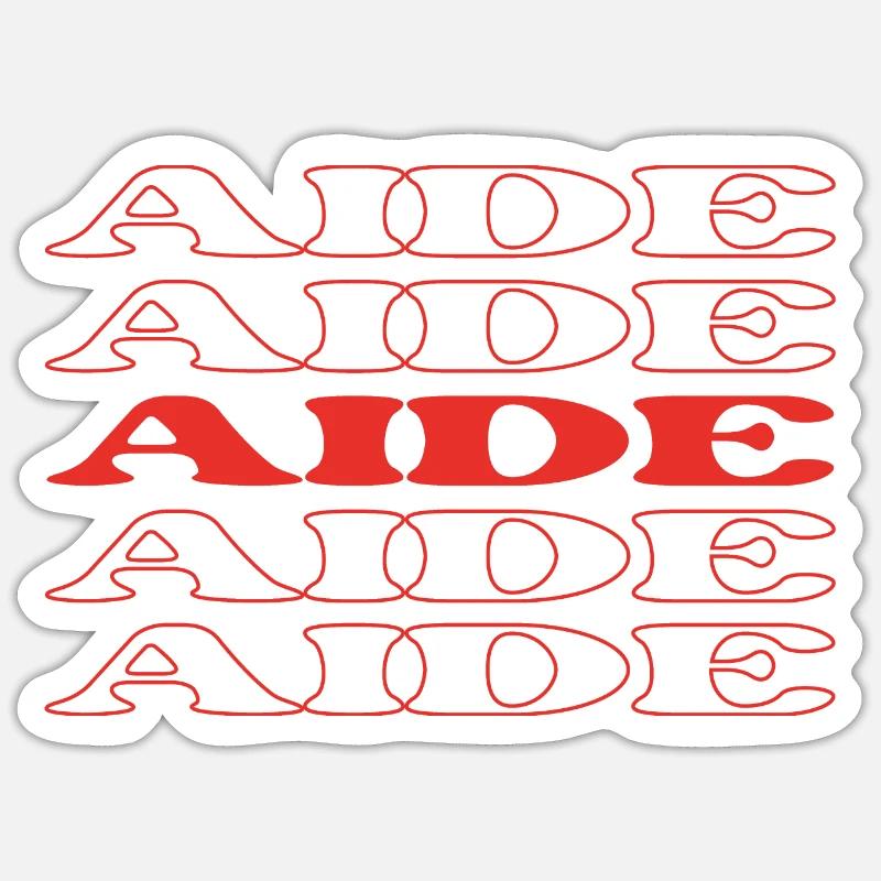 Aide Assistante Assistante Associée Acolyte Sticker taille S (10 x 10 cm)