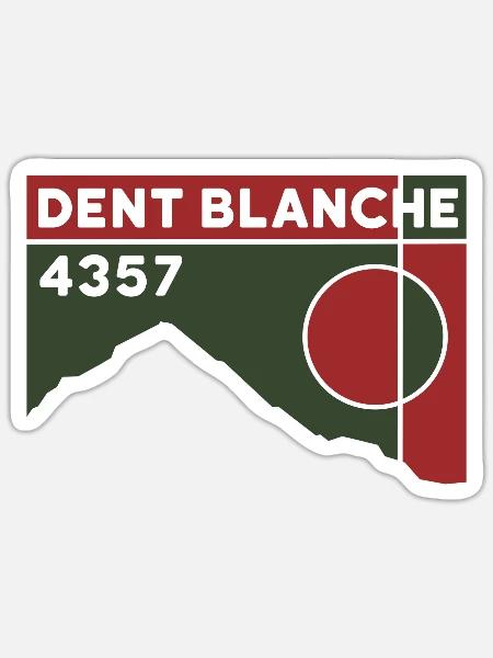 Dent Blanche Grenchen Wallis Normalweg Hochtour - Sticker Größe S (10 x 10 cm) - Mattweiß