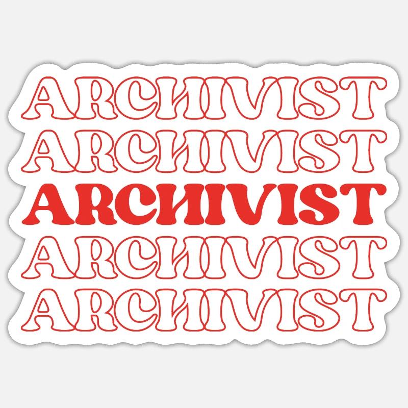 Archiviste Conservateur Archiviste Archiviste Archiviste - Sticker taille S (10 x 10 cm) - blanc mat