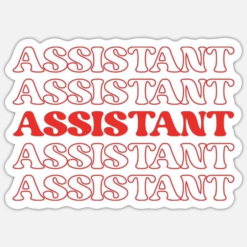 Assistante Assistante Assistante Aide Supportrice Sticker taille S (10 x 10 cm)