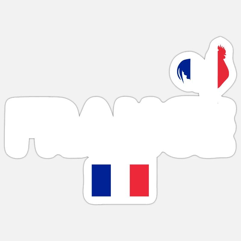 FRANKREICH - Sticker Größe S (10 x 10 cm) - Mattweiß