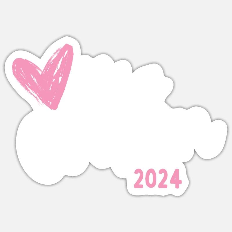 Ich werde große Cousine 2024 Herz Loading Süß Sticker Größe S (10 x 10 cm)