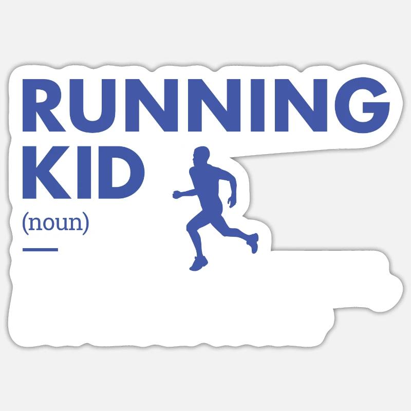Sport Kid Running - Sticker taille S (10 x 10 cm) - blanc mat