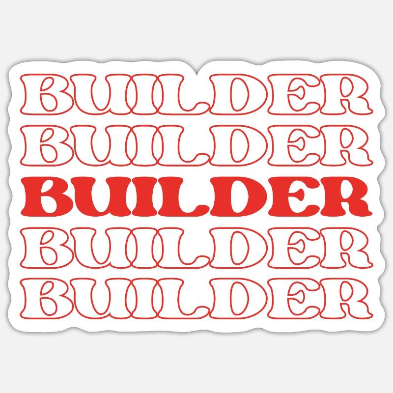 Constructeur Constructeur Charpentier Maçon Sticker taille S (10 x 10 cm)